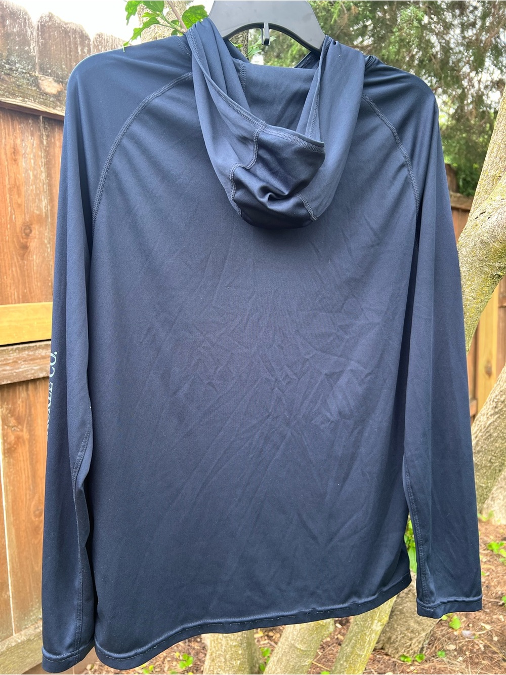 AFTCO Hooded Fishing Performance long Sleeve Shirt Top Men’s Navy Blue Hoodie S - Picture 3 of 9